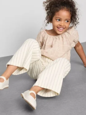 1.5-9yrs | pinstripe wide leg jeans
