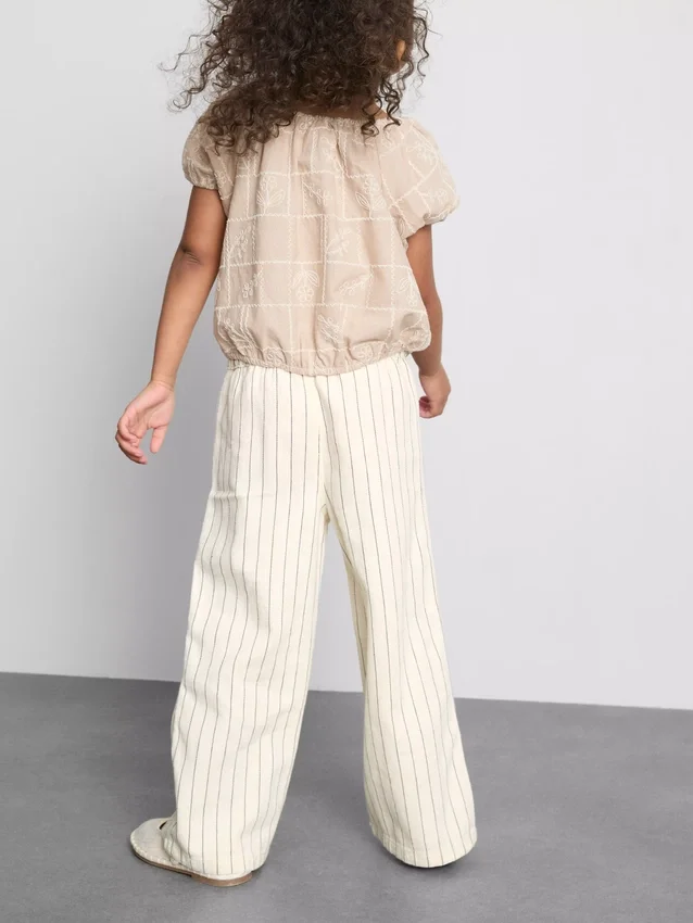 1.5-9yrs | pinstripe wide leg jeans