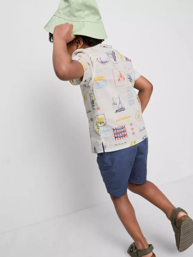 1.5-9yrs | printed shirt and shorts set