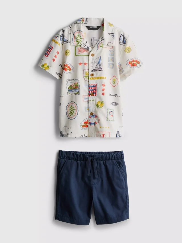 1.5-9yrs | printed shirt and shorts set
