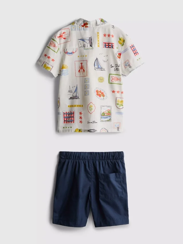 1.5-9yrs | printed shirt and shorts set