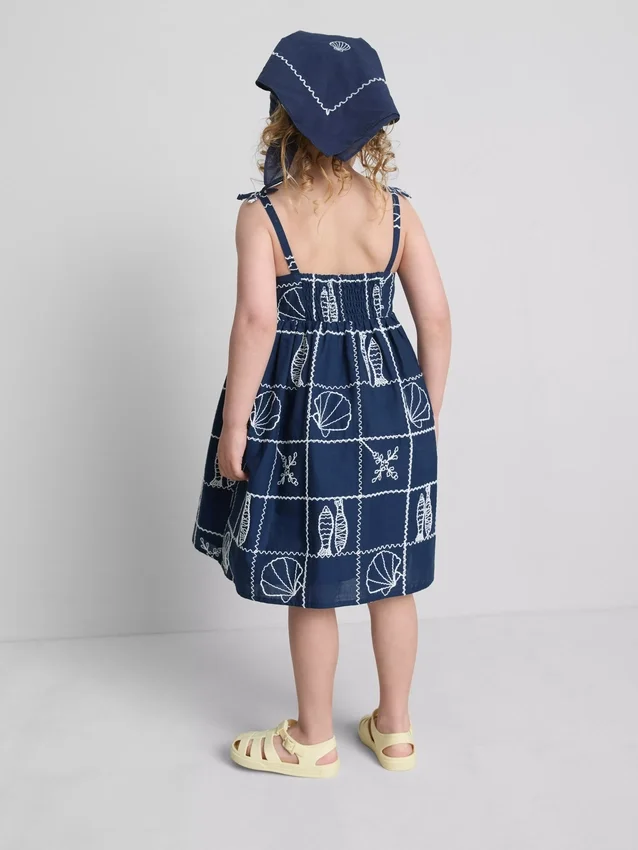 1.5-9yrs | spaghetti strap embroidered smock dress