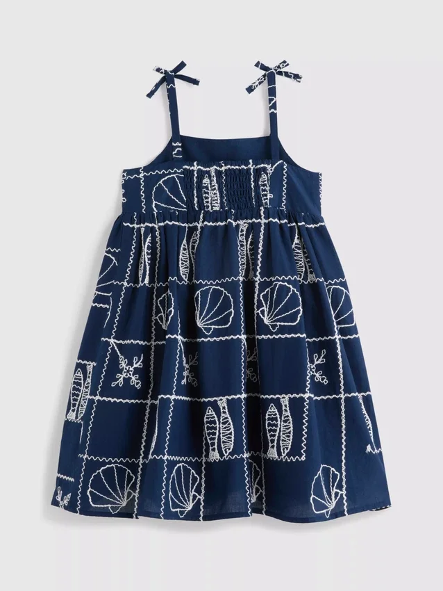 1.5-9yrs | spaghetti strap embroidered smock dress