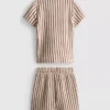 1.5-9yrs | stripe knit shirt and shorts set