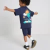1.5-9yrs | tropical graphic flocked t-shirt and shorts set