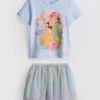 1-9yrs | disney princesses t-shirt and tutu skirt set