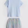 1-9yrs | disney princesses t-shirt and tutu skirt set