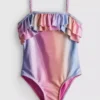 1-9yrs | ombra glitter ruffle swimsuit