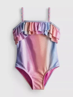 1-9yrs | ombra glitter ruffle swimsuit