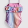 1-9yrs | ombra glitter ruffle swimsuit