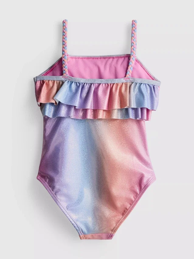 1-9yrs | ombra glitter ruffle swimsuit