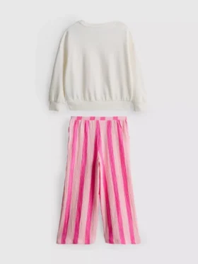 1-9yrs | sweatshirt and crinkle textured pants set