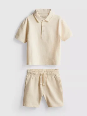 1-9yrs | textured polo shirt and shorts set