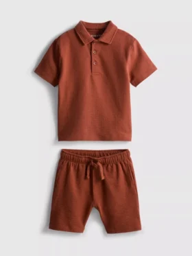1-9yrs | textured polo shirt and shorts set