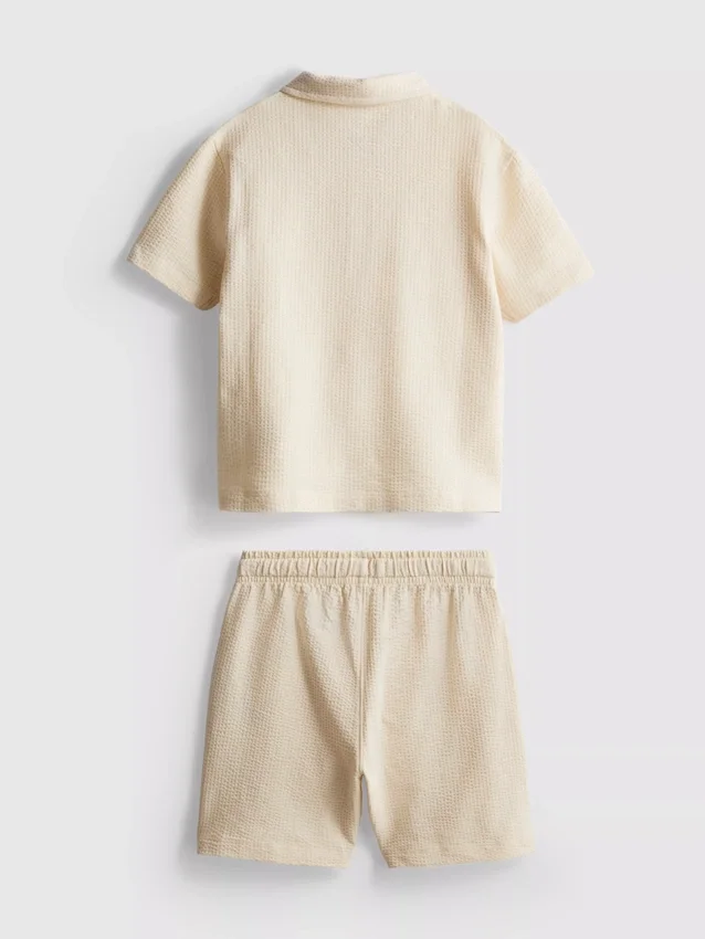 1-9yrs | textured polo shirt and shorts set