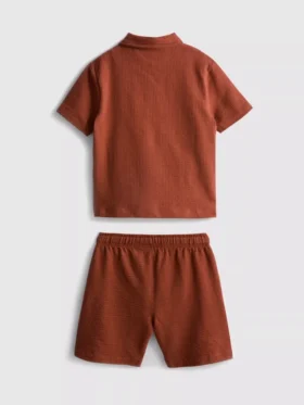 1-9yrs | textured polo shirt and shorts set