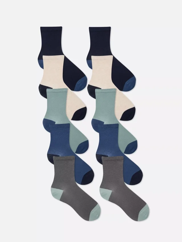 10pk flat seam ankle socks