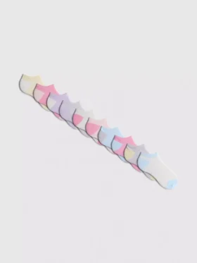10pk flat seam sneaker socks