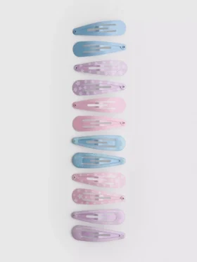 12pk mixed snap hair clips