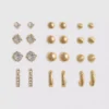 12pk stud and hoop earrings