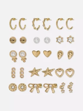 15pk stud and hoop earrings
