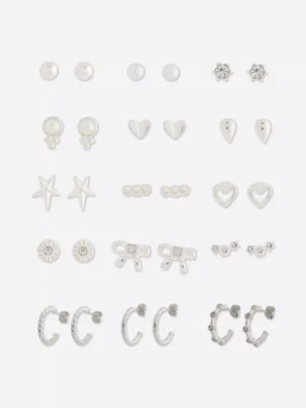 15pk stud and hoop earrings
