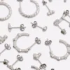 15pk stud and hoop earrings