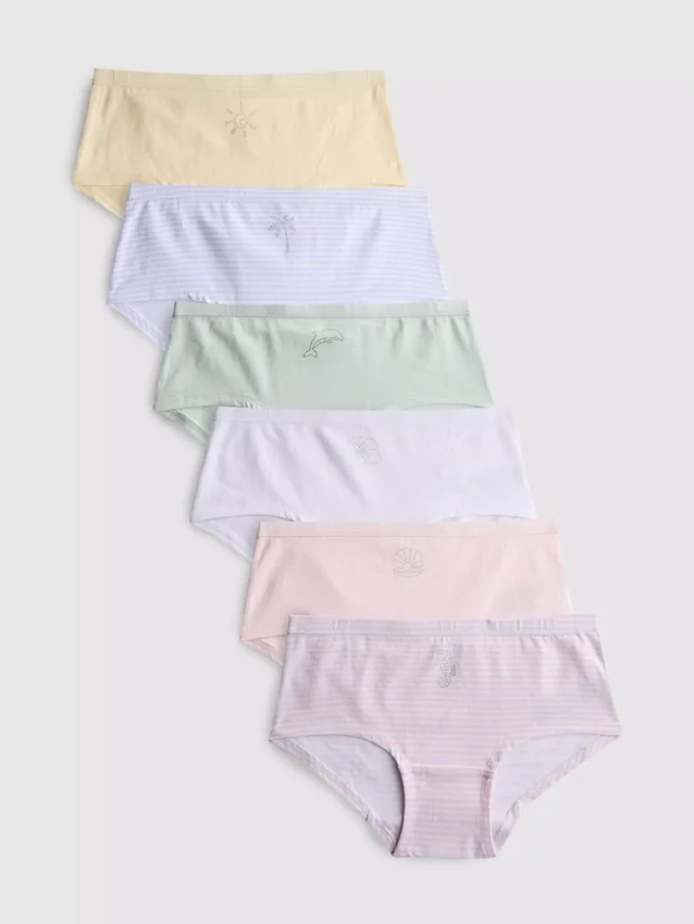 2-15yrs | 6pk beach graphic hipster briefs
