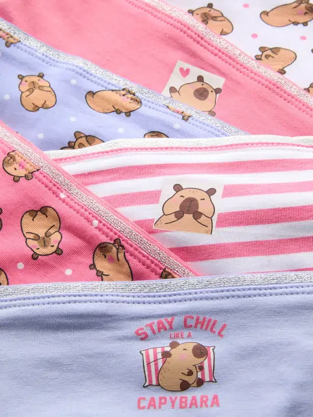 2-15yrs | 6pk capybara graphic hipster briefs
