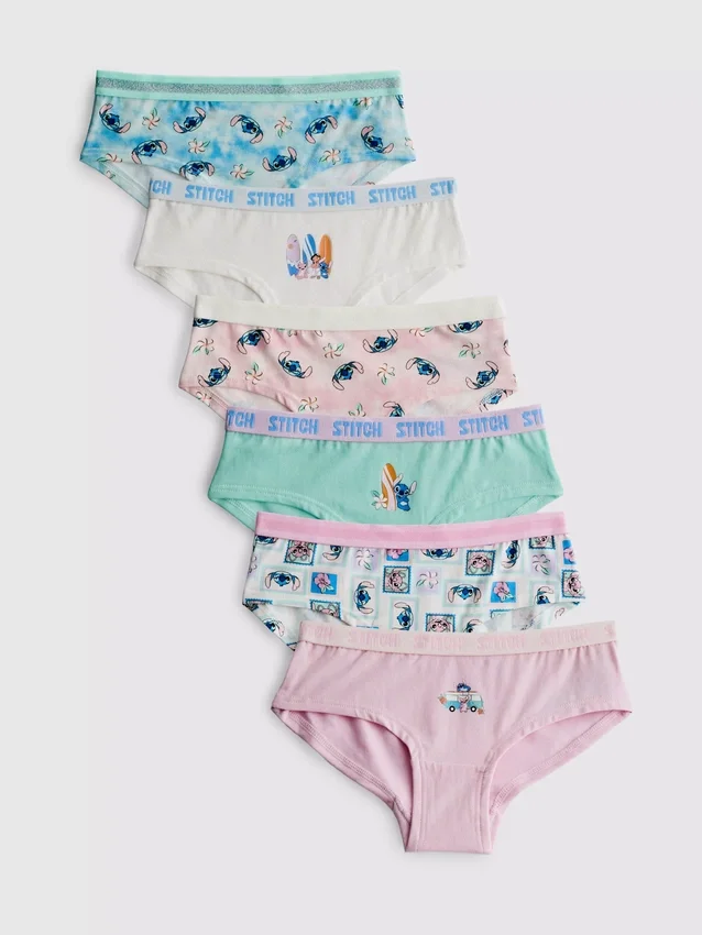 2-15yrs | 6pk disney's stitch hipster briefs