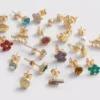 20pk tropical stud earrings