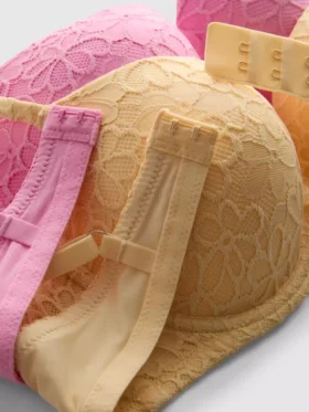 2pk a-d flower mesh t-shirt bras