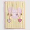 2pk bff heart necklaces