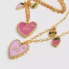 2pk bff heart necklaces