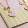 2pk bff heart necklaces