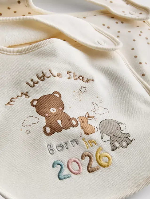 2pk born in 2026 wrap bibs