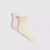 2pk cotton rich quarter crew peach yoga socks