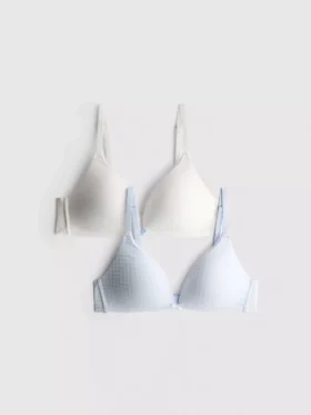 2pk cotton rich wireless bra