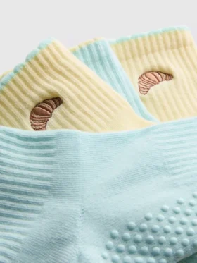 2pk croissant yoga socks