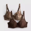 2pk d-h underwire mesh printed bra