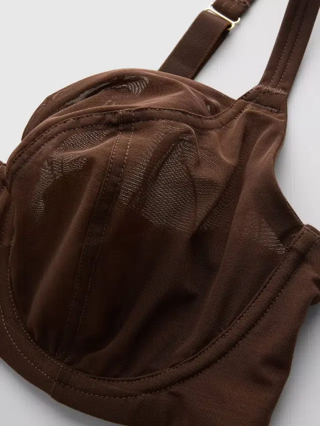 2pk d-h underwire mesh printed bra