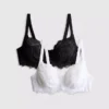 2pk d-h underwired lace bra