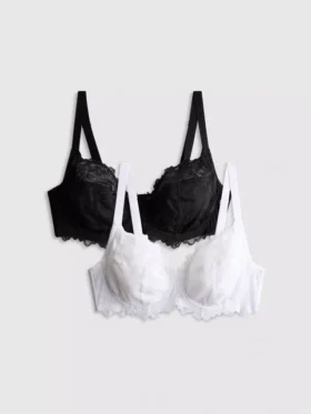 2pk d-h underwired lace bra