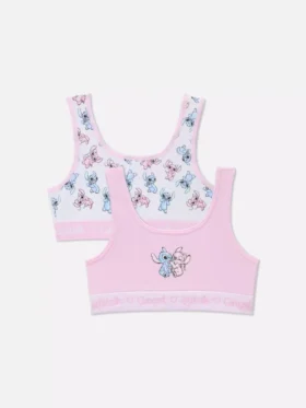 2pk disney's stitch and angel seamless crop tops