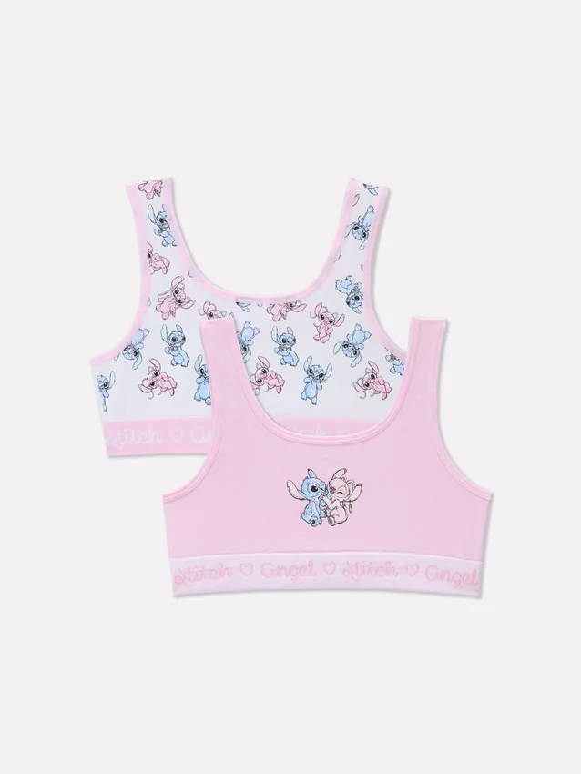 2pk disney's stitch and angel seamless crop tops