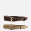 2pk faux suede skinny belts