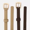 2pk faux suede skinny belts