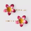 2pk floral hair slides
