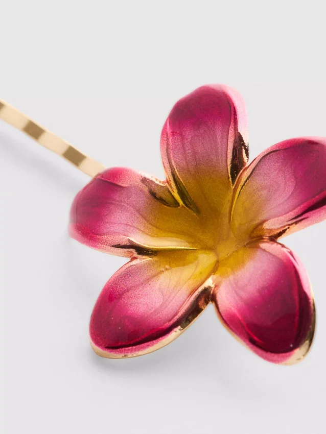 2pk floral hair slides