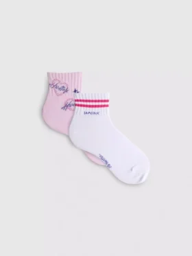 2pk kpop demon hunters cotton quarter crew socks